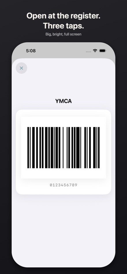 A barcode filling the screen on a white background